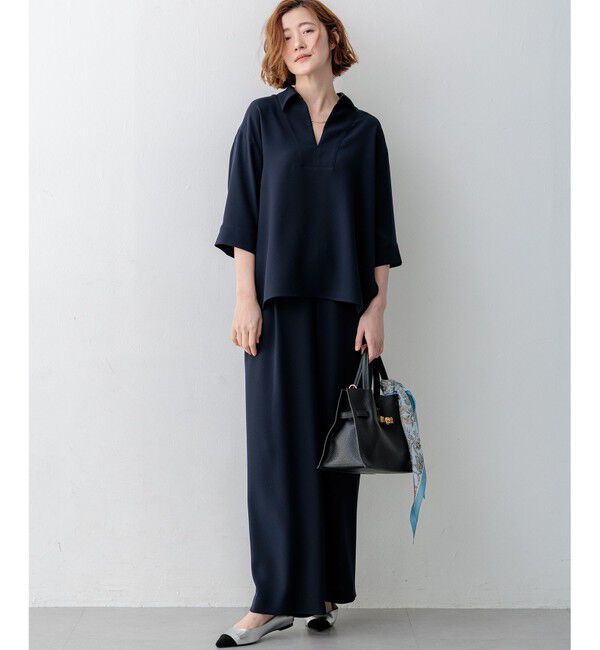 23区「ストレッチジョーゼット スキッパー ブラウス」|シャツ・ブラウス|