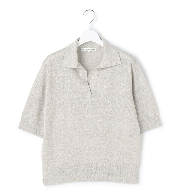 23区「【CanCam掲載】ピュアリネン スキッパー ポロニット」|ニット・セーター|