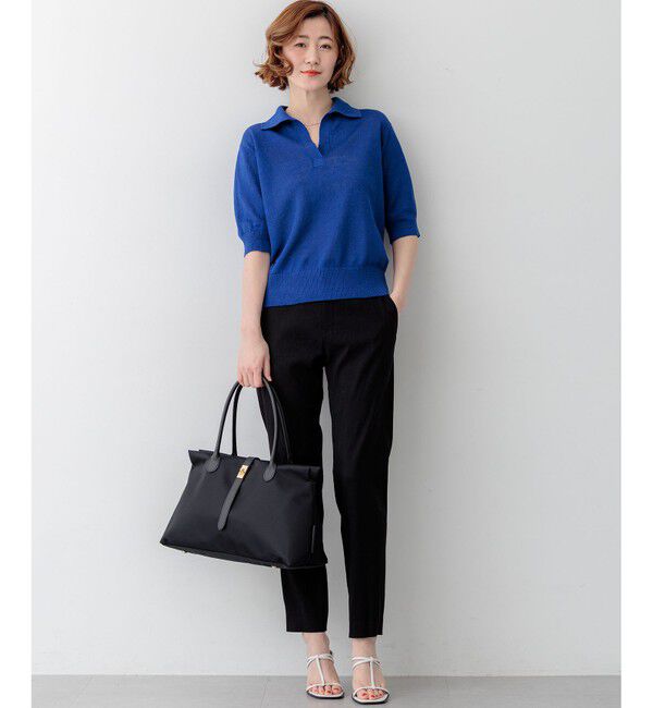 23区「【CanCam掲載】ピュアリネン スキッパー ポロニット」|ニット・セーター|