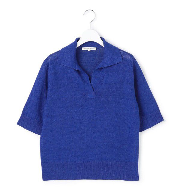 23区「【CanCam掲載】ピュアリネン スキッパー ポロニット」|ニット・セーター|