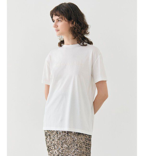 BEIGE,「【洗える】CASSIA / オリジナルロゴTシャツ」|Tシャツ・カットソー|White