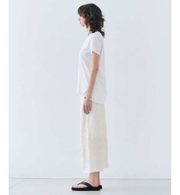 BEIGE,「【洗える】BROIS / コットンクルーネックTシャツ」|Tシャツ・カットソー|