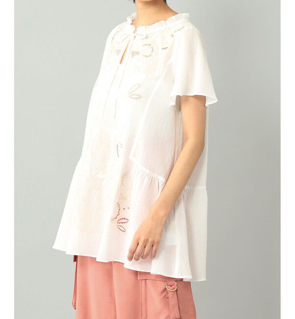  「カットワーク刺繍チュニック」|Tシャツ・カットソー|