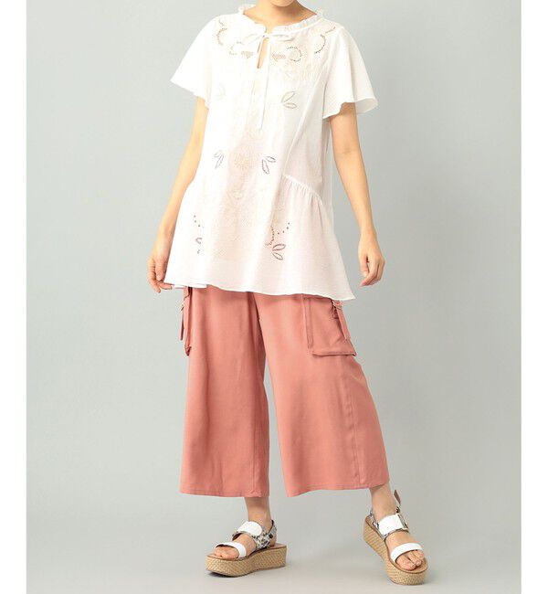  「カットワーク刺繍チュニック」|Tシャツ・カットソー|