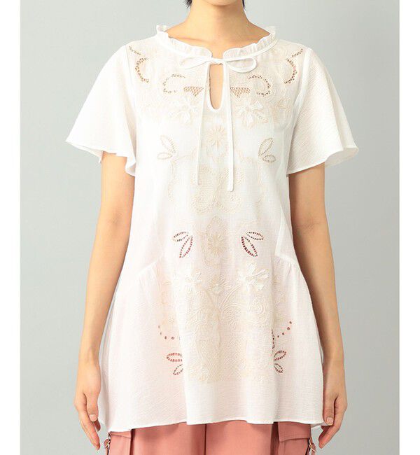  「カットワーク刺繍チュニック」|Tシャツ・カットソー|
