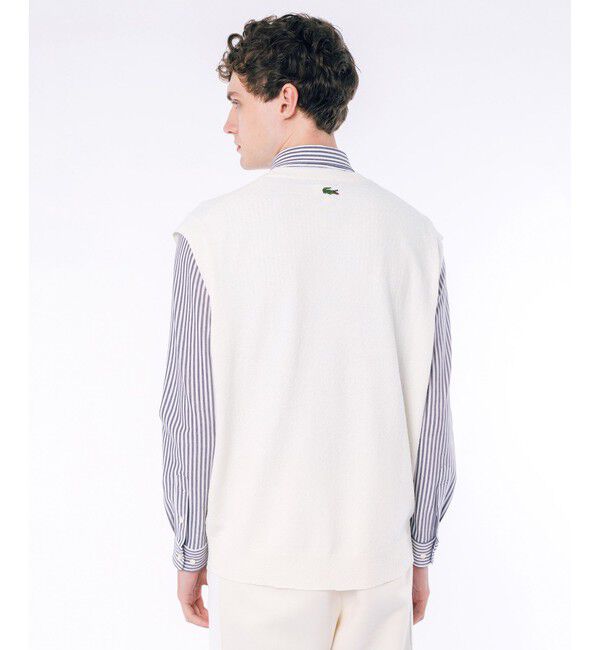 LACOSTE「ナイロン&times;コットンジャカードニットベスト」|ベスト・ジレ|