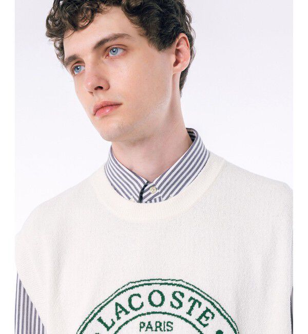 LACOSTE「ナイロン&times;コットンジャカードニットベスト」|ベスト・ジレ|