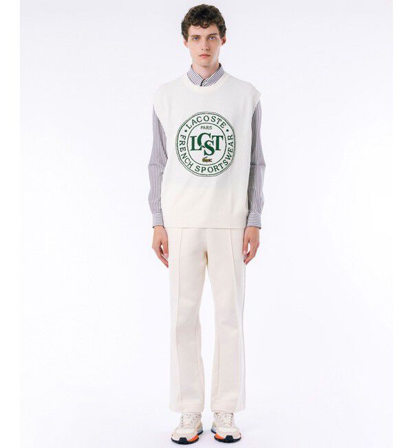 LACOSTE「ナイロン&times;コットンジャカードニットベスト」|ベスト・ジレ|