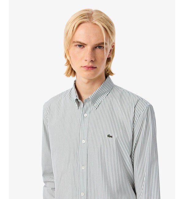 LACOSTE「ベーシックストライプボタンダウンシャツ」|シャツ・ブラウス|