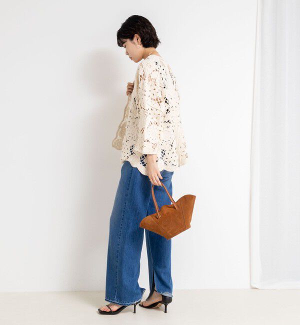 Rie Miller「《手洗い可能》レース刺繍7分袖ボレロ」|カーディガン|