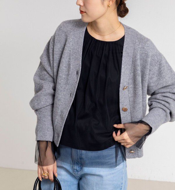 NOLLEY'S「ウォッシャブルチュールレイヤード2WAYブラウス」|シャツ・ブラウス|ブラック