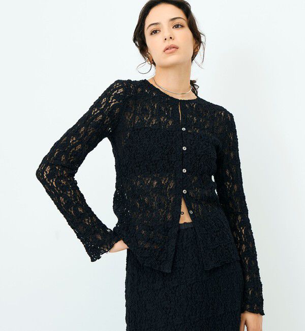 NOLLEY'S sophi「ウォッシャブルストレッチレース両前カーディガン」|カーディガン|