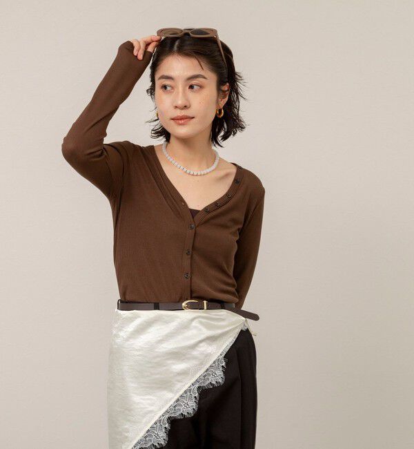 MAQWEL「【MAQWEL/マクウェル】ウォッシャブルリブカーディガン」|カーディガン|