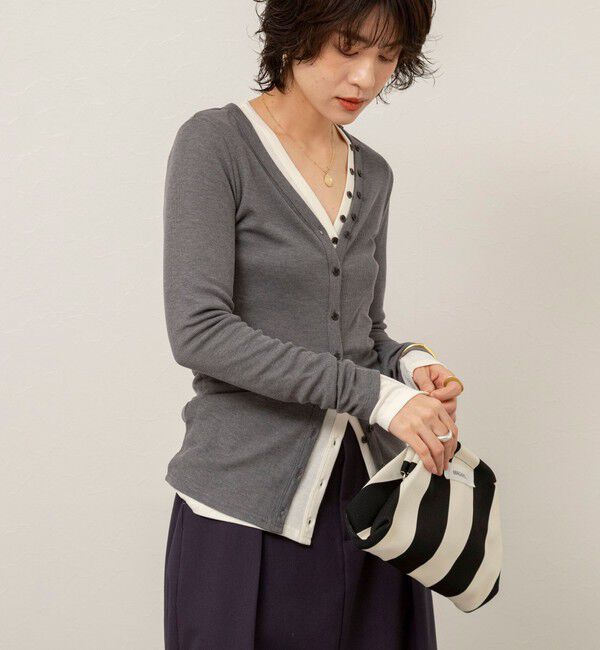 MAQWEL「【MAQWEL/マクウェル】ウォッシャブルリブカーディガン」|カーディガン|