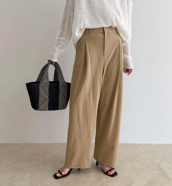 fredy emue「ハイゲージタックパンツ」|チノ|ベージュ