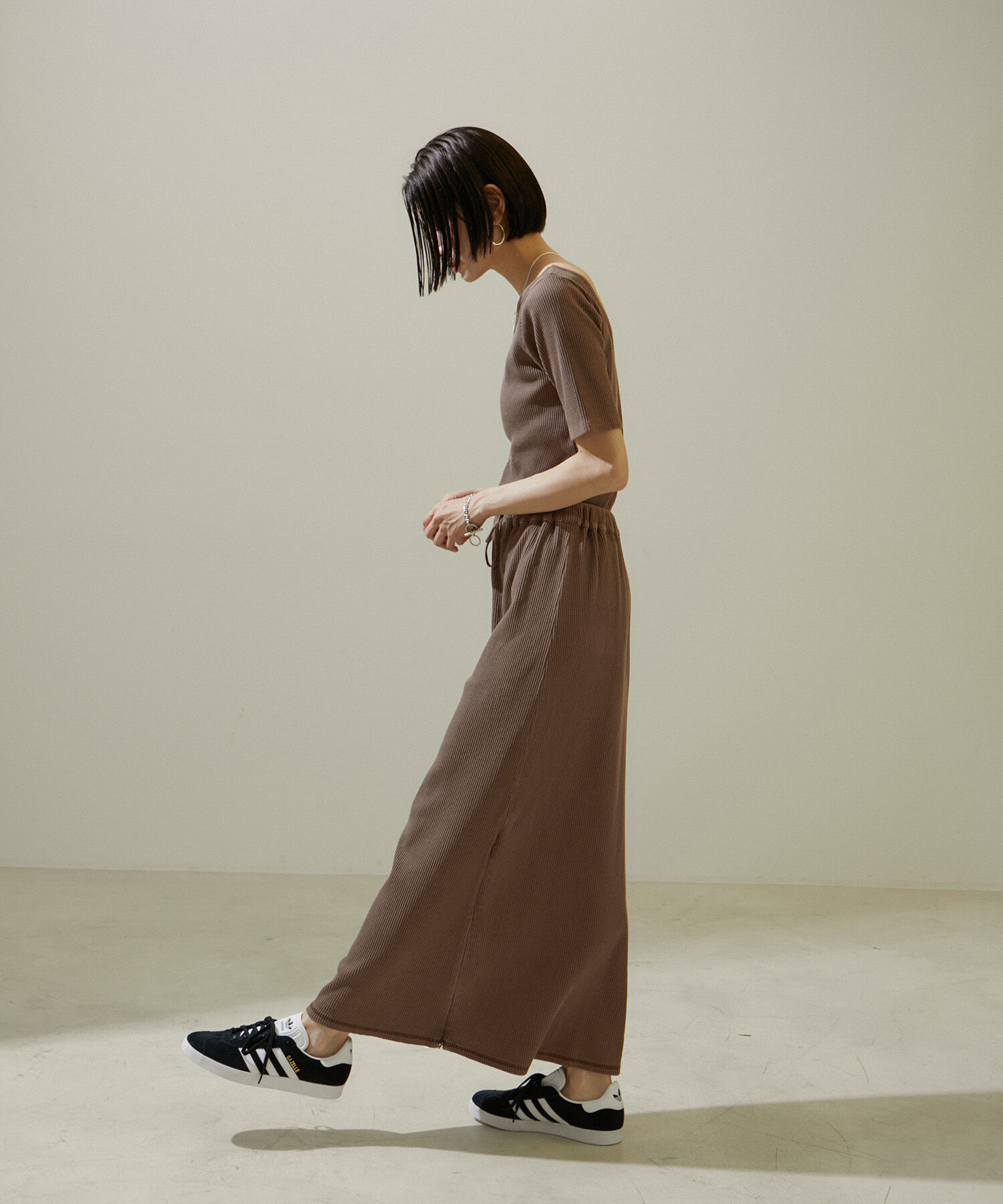 SALON adam et rope'「ヴィンテージライク2WAYリブTシャツ【セットアップ対応・洗える】」|Tシャツ・カットソー|