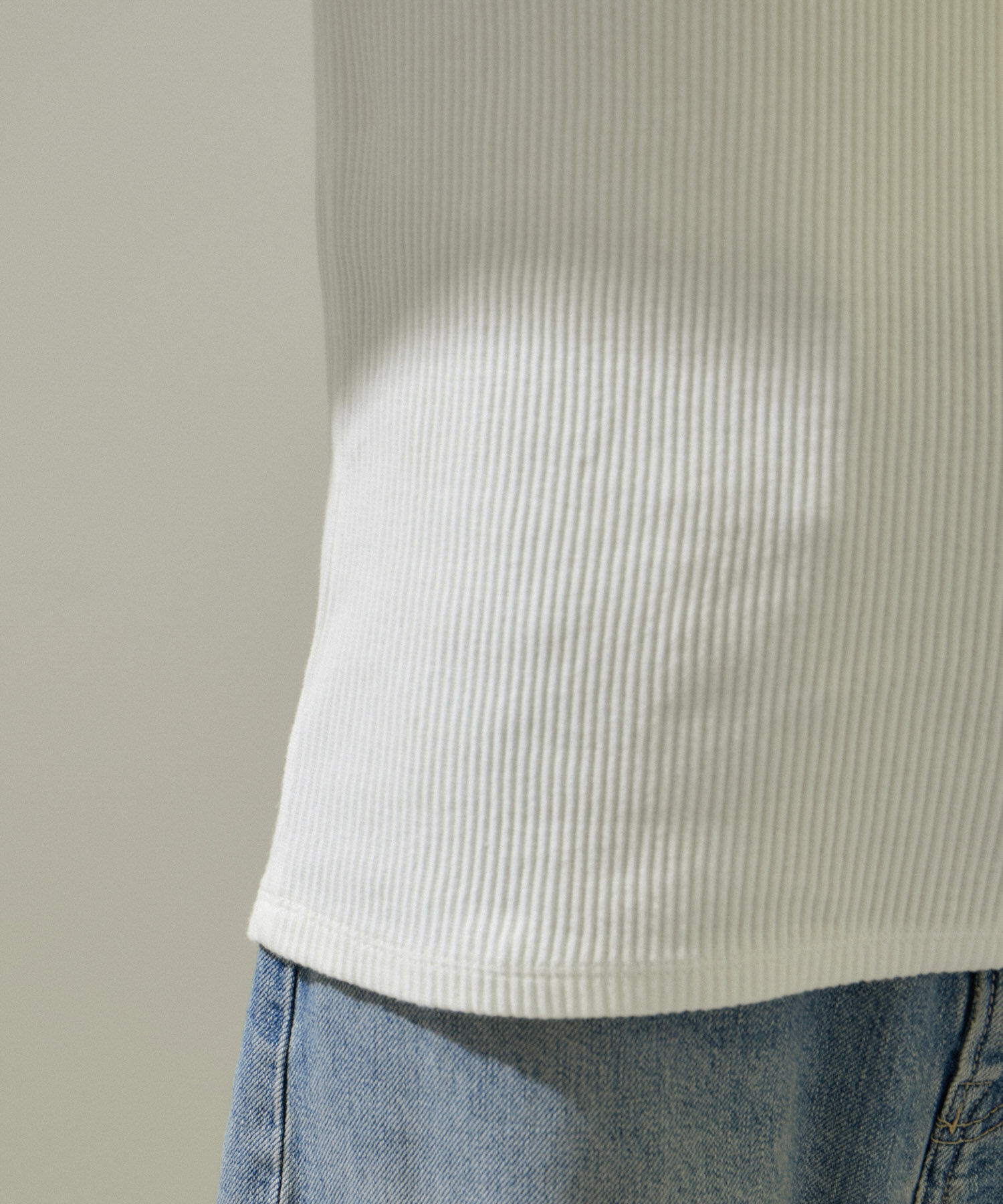 SALON adam et rope'「ヴィンテージライク2WAYリブTシャツ【セットアップ対応・洗える】」|Tシャツ・カットソー|