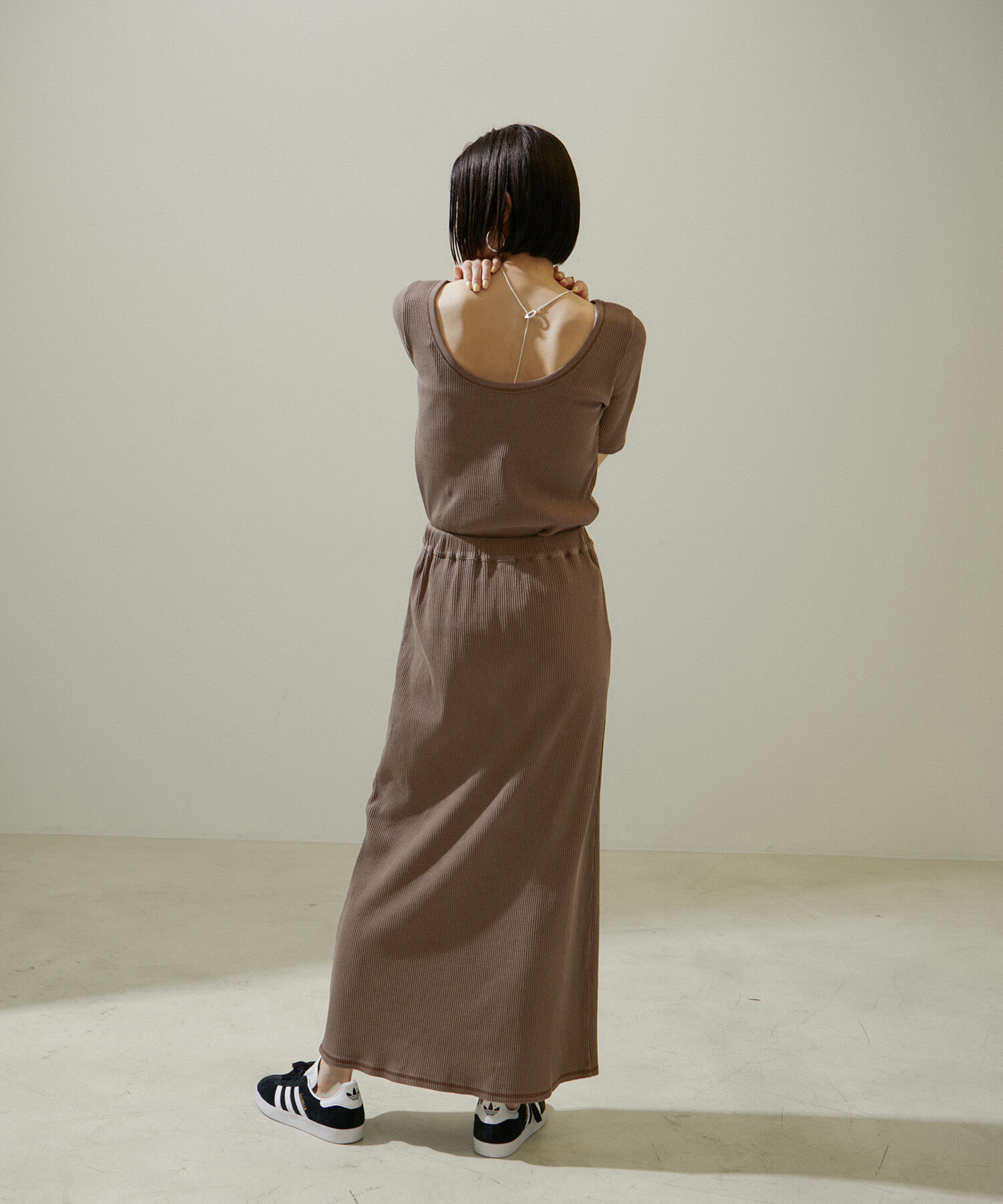 SALON adam et rope'「ヴィンテージライク2WAYリブTシャツ【セットアップ対応・洗える】」|Tシャツ・カットソー|