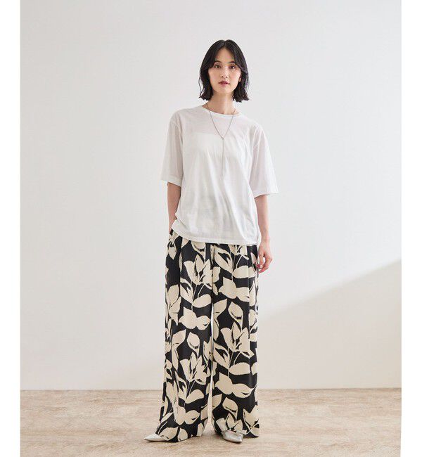 ROPE「【洗える】グレイス天竺 5分袖Tシャツ」|Tシャツ・カットソー|