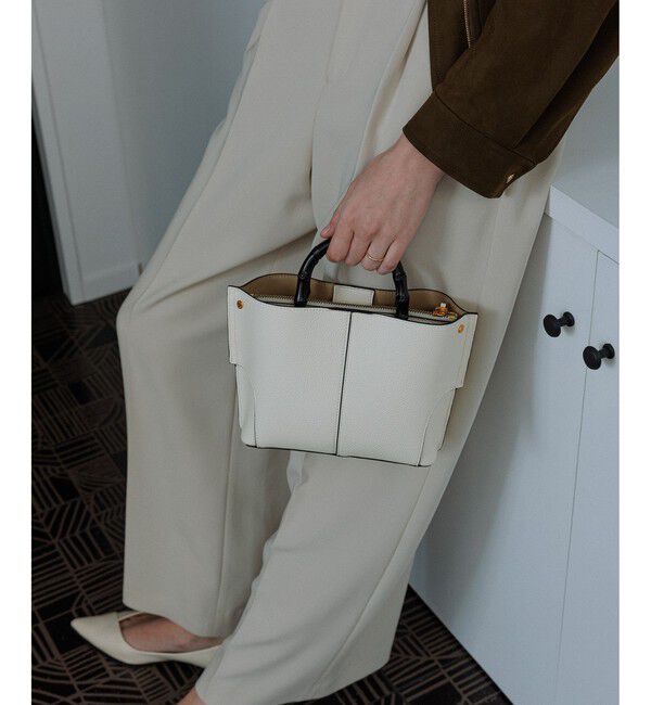 ROPE「【E'POR】BAMBOO BAG Mini/超軽量・26SSS新色追加」|ハンドバッグ|オフホワイト(15)