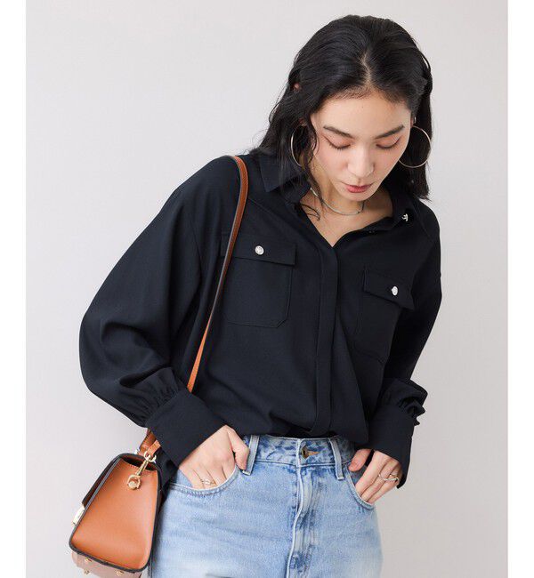 VIS「メタル釦シャツブラウス/イージーケア」|シャツ・ブラウス|