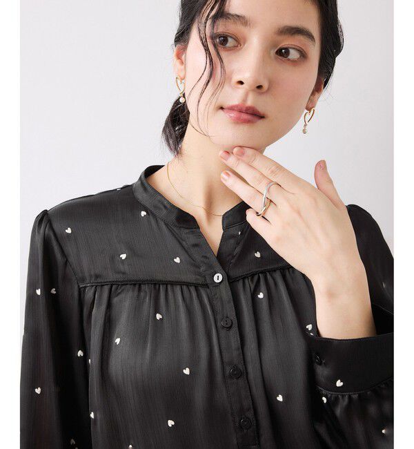 VIS「ハートモチーフ刺繍ブラウス/イージーケア」|シャツ・ブラウス|