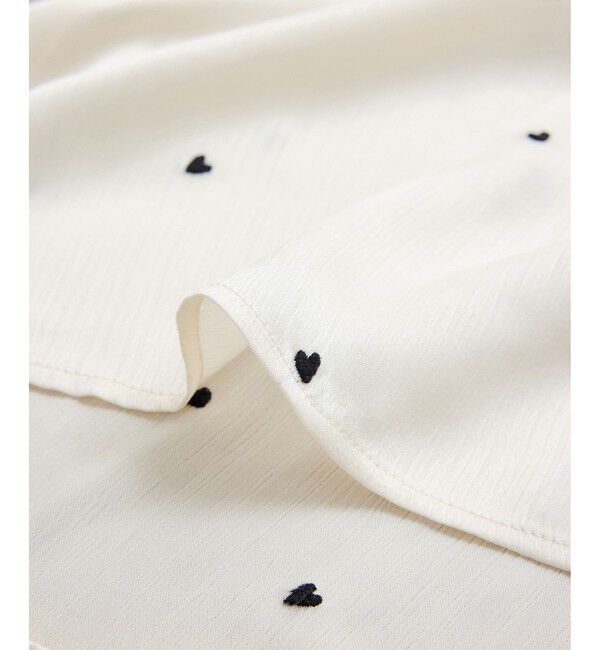 VIS「ハートモチーフ刺繍ブラウス/イージーケア」|シャツ・ブラウス|