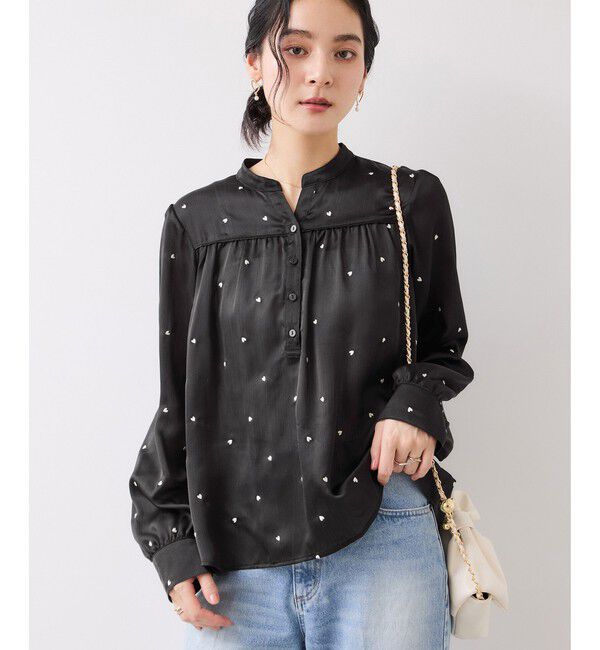 VIS「ハートモチーフ刺繍ブラウス/イージーケア」|シャツ・ブラウス|