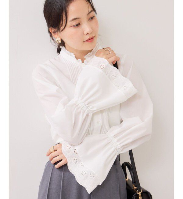VIS「レイヤードレーススリーブブラウス」|シャツ・ブラウス|ホワイト(10)