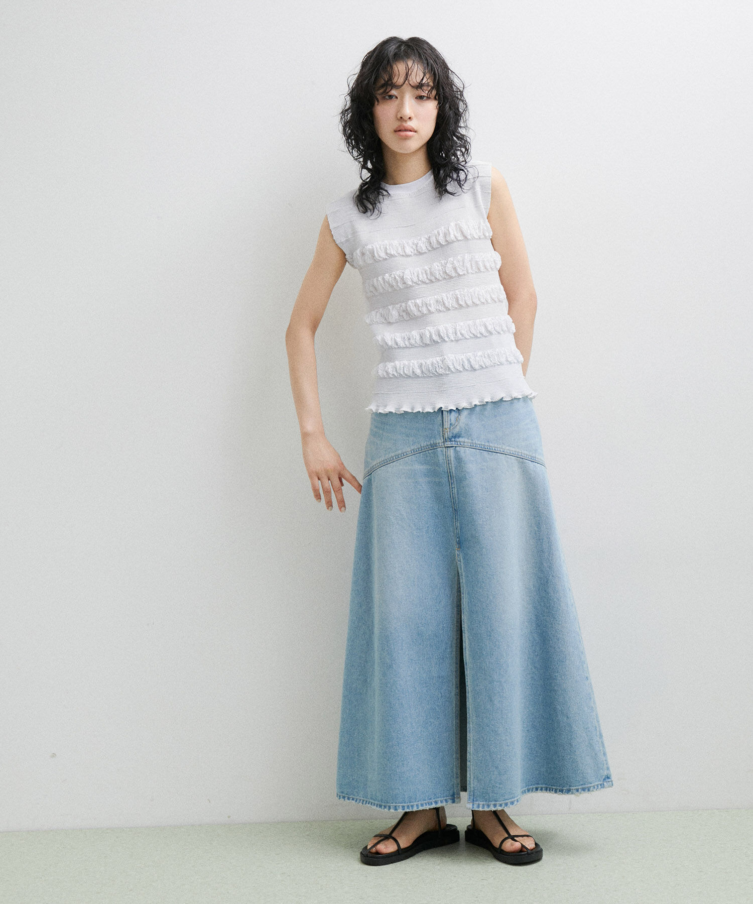 ADAM ET ROPE'「【セットアップ対応】マドレーヌプリーツトップス」|Tシャツ・カットソー|