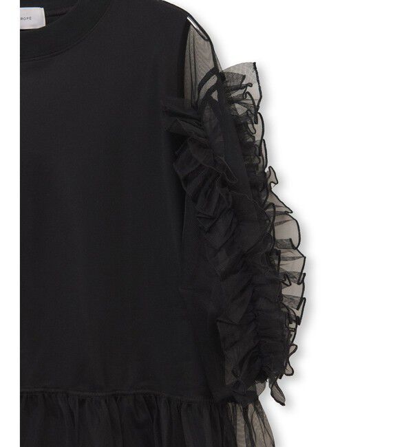 ADAM ET ROPE'「【サステナブル】フリルギャザーチュールトップス」|Tシャツ・カットソー|