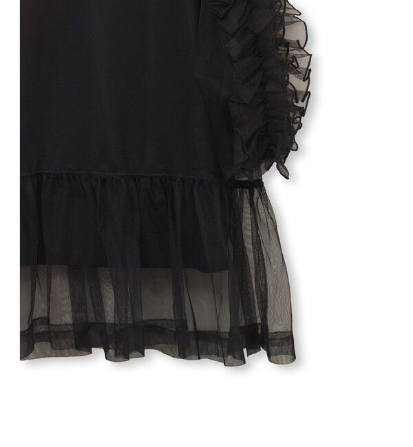 ADAM ET ROPE'「【サステナブル】フリルギャザーチュールトップス」|Tシャツ・カットソー|