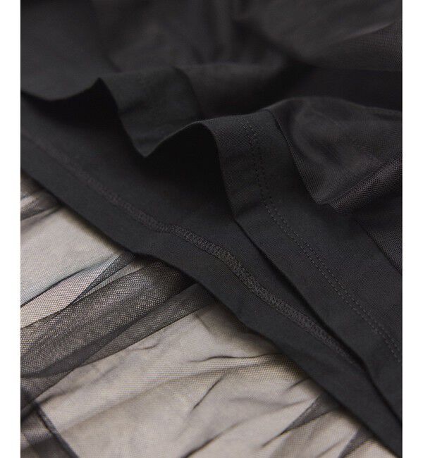 ADAM ET ROPE'「【サステナブル】フリルギャザーチュールトップス」|Tシャツ・カットソー|