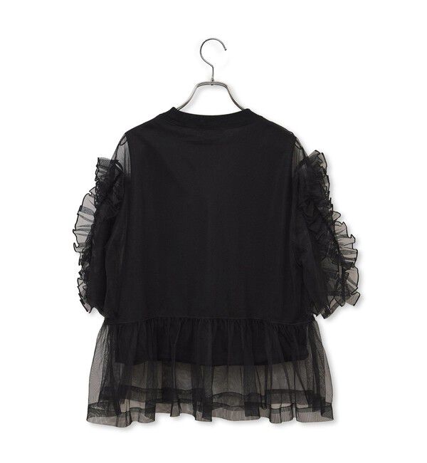 ADAM ET ROPE'「【サステナブル】フリルギャザーチュールトップス」|Tシャツ・カットソー|