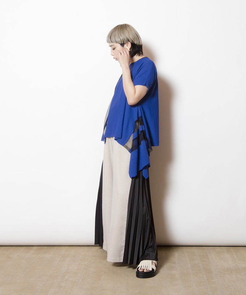  「サイドドレープニットプルオーバー」|ニット・セーター|