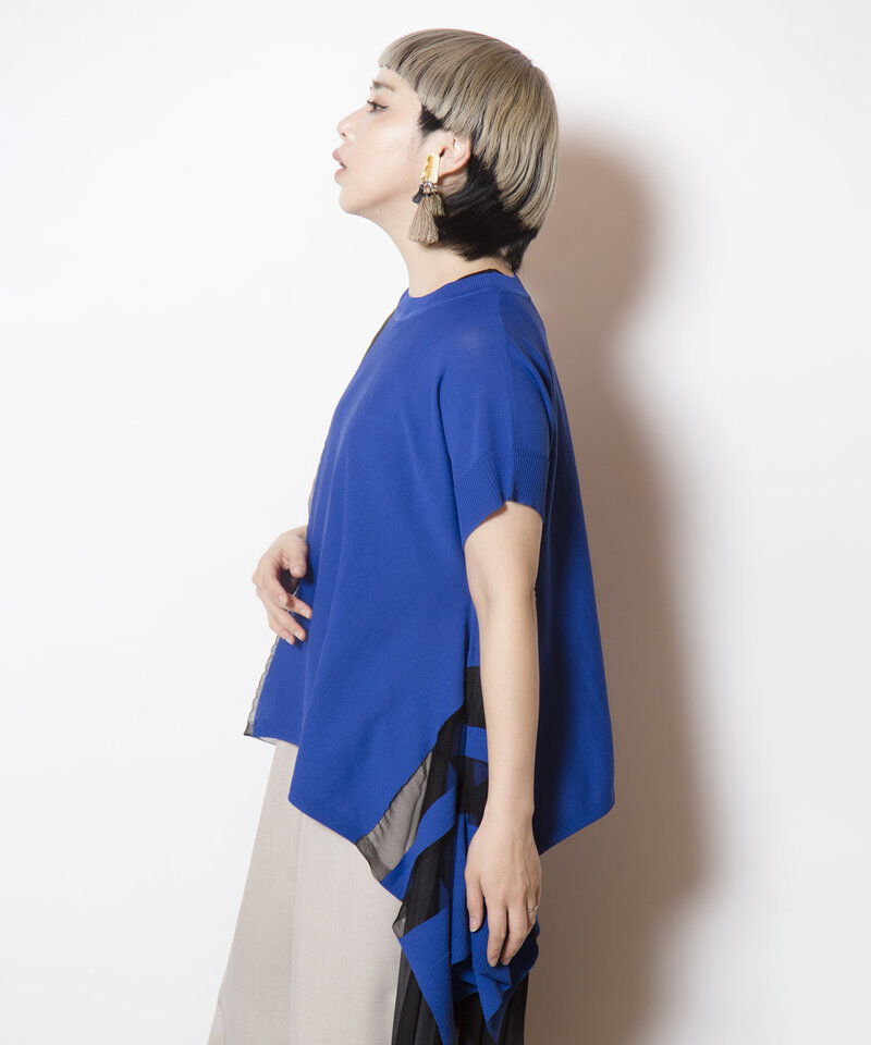  「サイドドレープニットプルオーバー」|ニット・セーター|