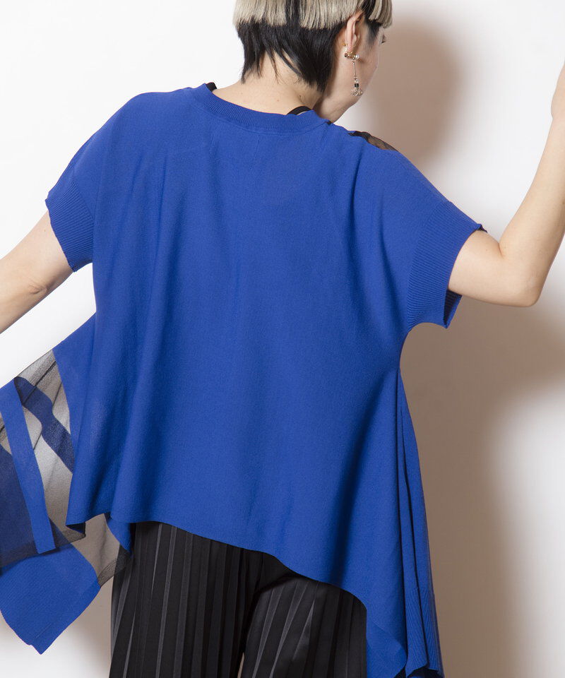  「サイドドレープニットプルオーバー」|ニット・セーター|