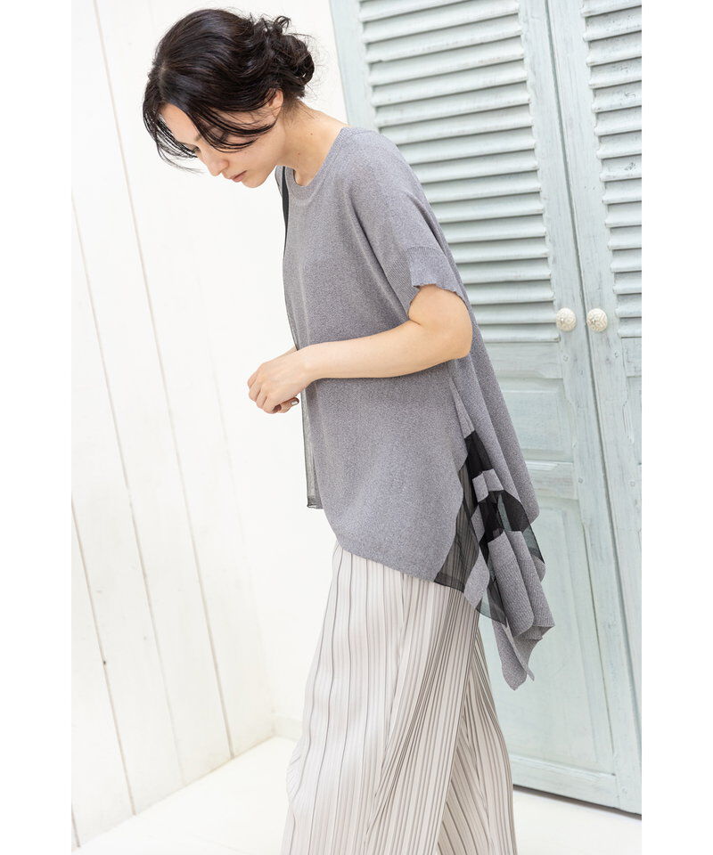  「サイドドレープニットプルオーバー」|ニット・セーター|