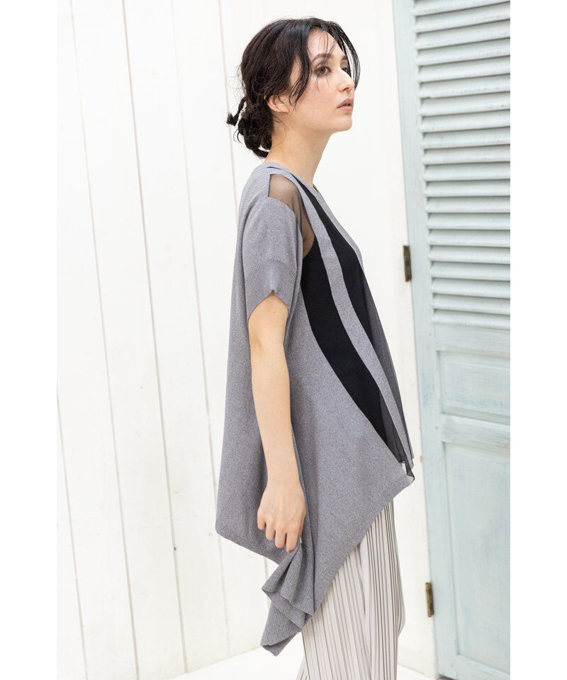  「サイドドレープニットプルオーバー」|ニット・セーター|