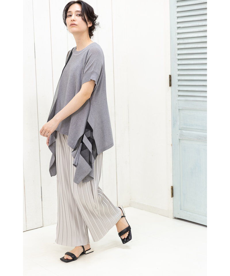  「サイドドレープニットプルオーバー」|ニット・セーター|