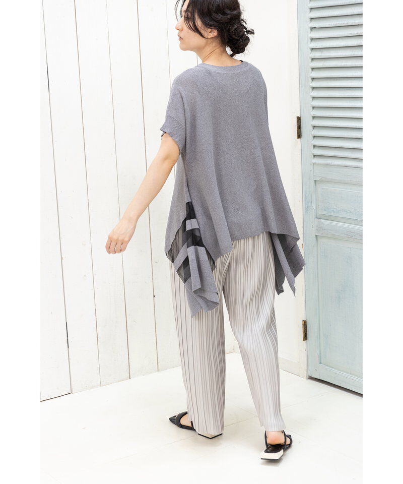  「サイドドレープニットプルオーバー」|ニット・セーター|