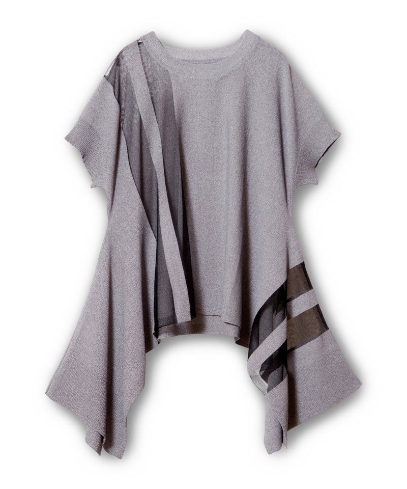  「サイドドレープニットプルオーバー」|ニット・セーター|