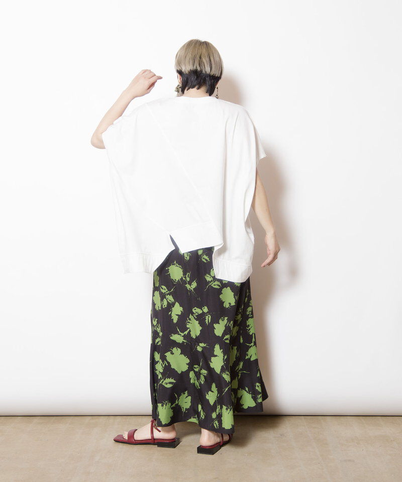  「プリントセミマーメイドスカート」|フレア|