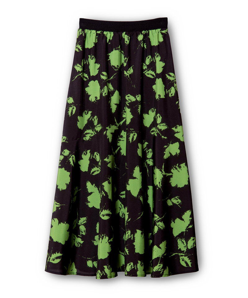  「プリントセミマーメイドスカート」|フレア|