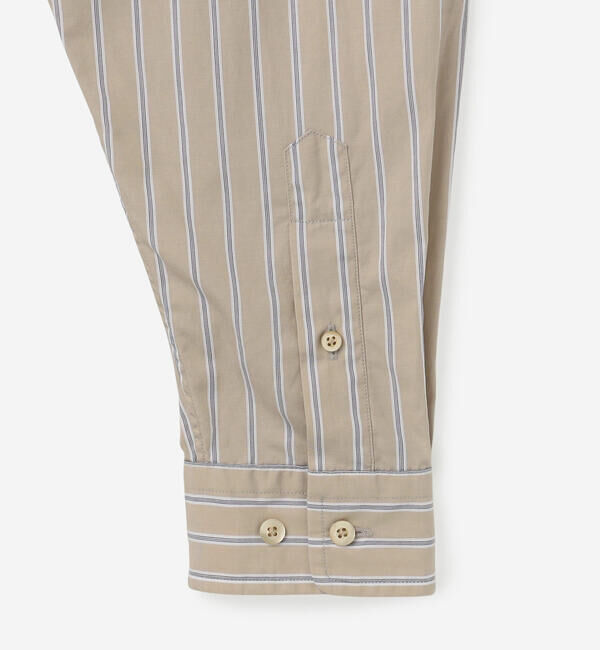 GYMPHLEX「Gymphlex | コットンストライプ ショートボタンダウン長袖シャツ WOMEN」|シャツ・ブラウス|