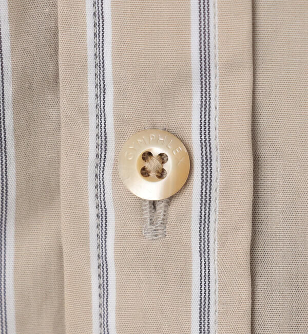 GYMPHLEX「Gymphlex | コットンストライプ ショートボタンダウン長袖シャツ WOMEN」|シャツ・ブラウス|