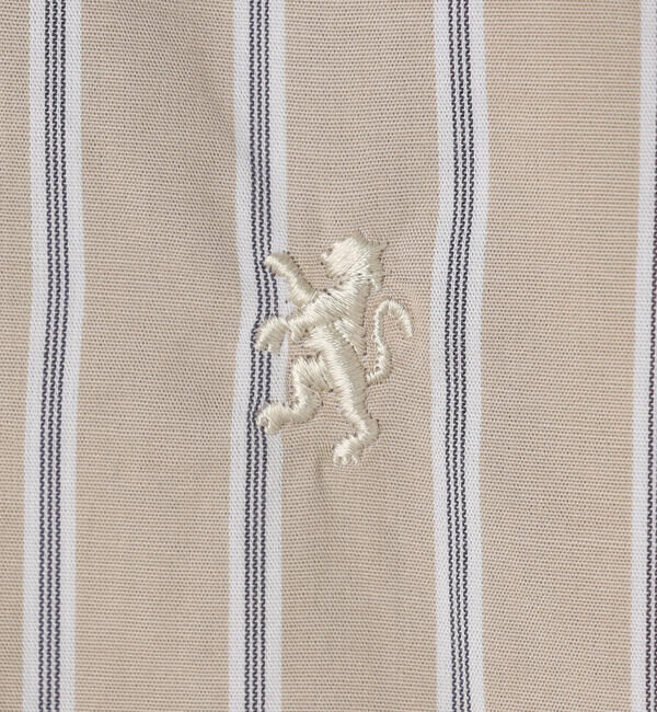 GYMPHLEX「Gymphlex | コットンストライプ ショートボタンダウン長袖シャツ WOMEN」|シャツ・ブラウス|