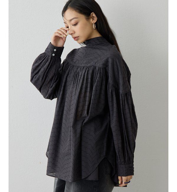  「コットンギャザー切替ブラウス」|シャツ・ブラウス|