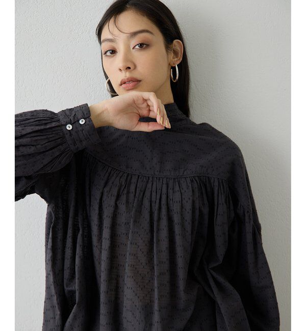  「コットンギャザー切替ブラウス」|シャツ・ブラウス|