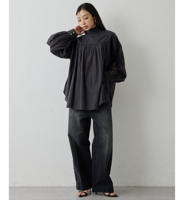  「コットンギャザー切替ブラウス」|シャツ・ブラウス|